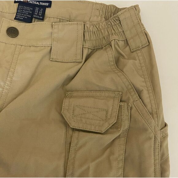 5.11 Tactical - Taclite Pro Ripstop Pants Tan Cargo Elastic Waist - size 8 - Picture 9 of 12